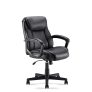 Sunon Height Adjustable Office Executive Chair with Lumbar Support and Leather Arm Rest, (Black)